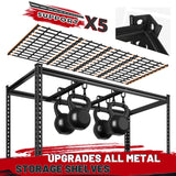 REIBII 55“W x 72"H 3000LBS shelf rack 5 Tiers garage metal shelves  Adjustable Industrial Shelving for Garage, Warehouse, Pantry