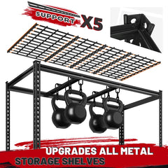 REIBII 55“W x 72"H 3000LBS shelf rack 5 Tiers garage metal shelves  Adjustable Industrial Shelving for Garage, Warehouse, Pantry