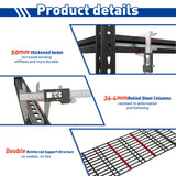 Reibii 55" W Adjustable Storage Shelves, 6-Tier Heavy Duty Garage Shelving 3300Lbs Capacity Steel Shelf, Split Into 2 Units For Garage Basement Warehouse Kitchen