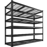 Reibii 55" W Adjustable Storage Shelves, 6-Tier Heavy Duty Garage Shelving 3300Lbs Capacity Steel Shelf, Split Into 2 Units For Garage Basement Warehouse Kitchen