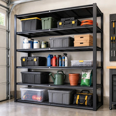 With a total load capacity of up to 3600 lbs per unit,each shelf supports up to 600 lbs, providing dependable storage for heavy tools, storage totes, automotive supplies, and bulky equipment.
