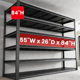 REIBII 6-Tier 84"H Heavy Duty Industrial Garage Shelving,Adjustable Metal Storage Shelving Units, For Basement&Warehouse