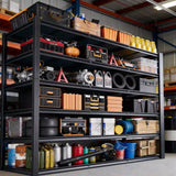 REIBII 60"W x 84"H Heavy Duty Industrial Shelving,6-tier Adjustable Metal Storage Shelves for Garage,Warehouse, Basement