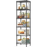 Reibii Metal Wire Rack Shelving for Small Space, 53"H x 15.8"W Adjustable Storage Rack for Kithcen Pantry Laundry