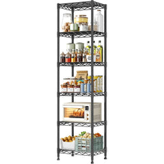 Reibii Metal Wire Rack Shelving for Small Space, 53"H x 15.8"W Adjustable Storage Rack for Kithcen Pantry Laundry