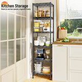 Reibii Metal Wire Rack Shelving for Small Space, 53"H x 15.8"W Adjustable Storage Rack for Kithcen Pantry Laundry