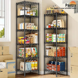 Reibii Metal Wire Rack Shelving for Small Space, 53"H x 15.8"W Adjustable Storage Rack for Kithcen Pantry Laundry