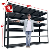 REIBII 84"H 7000LBS 2PC Heavy Duty Industrial Garage Shelving,6-tier Adjustable Storage Shelves for Garage,Warehouse, Basement