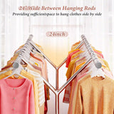 Raybee 62.9"W 300 LBS Rolling Wardrobe Rack, Double Rods Clothing Racks for Hanging Portable& Adjustable, Commercial,Bedroom