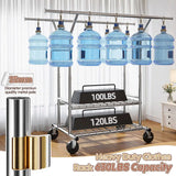 Raybee 70"H 630LBS Clothes Rack On Wheels, Adjustable Garment Rack , Commercial Metal Clothing Rack with Shelves, Chrome