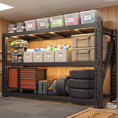 REIBII 68" Extra-Wide 3-Tier Garage Shelving for Oversized Storage,Adjustable Metal Shelving for Garage,Basement,Warehouse