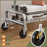 Raybee 67"H x 75"W 450 LBS Rolling Clothing Rack With Shelf,Metal Garment Storage,Adjustable,Portable Clothes Rack With Lockable Wheels & Side Hooks,Chrome