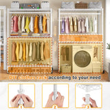 Raybee 81" H x 45"W  Rolling Garment Rack on Cover , 445lbs Portable Closet & Adjustable Clothing Rack with Wheels For Bedroom