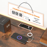 12-drawer TV stand dresser w/ power outlets & LED lights, open shelf, fits 75" TV Modern bedroom media console