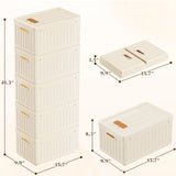 Enhomee stackable storage bins with Lids,Plastic Storage Bins with Lids Closet Organizer
