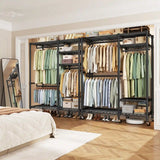 Raybee Heavy Duty Portable Closet, Wire Garment Rack on wheels, Adjustable Hanging Clothes Rack, For Bedroom