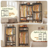 Raybee 77"H 900 LBS Clothing Rack,Freestanding Closet Wardrobe Rack, Metal Garment Rack