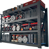 REIBII Storage Shelves 77.2"W 4-Shelf Industrial Storage Rack 8500LBS Shelves with Metal Heavy Duty Adjustable Shelving for Warehouse, Industrial, basement, Laboratory