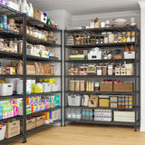  Heavy Duty Storage Shelves, Tall Adjustable Metal Shelving Units with Spider Web Design, Tool-Free Assembly for Garage, Warehouse, Pantry Organization