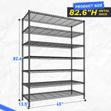  Heavy Duty Storage Shelves, Tall Adjustable Metal Shelving Units with Spider Web Design, Tool-Free Assembly for Garage, Warehouse, Pantry Organization