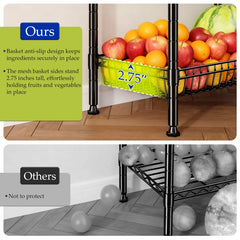 REIBII 7-Tier Rolling Wire Shelving Unit, 600LBS Adjustable Storage Rack with Deep Basket, Locking Wheels and Side Hooks, Tool-Free Assembly for Kitchen Pantry Closet