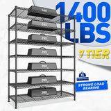  Heavy Duty Storage Shelves, Tall Adjustable Metal Shelving Units with Spider Web Design, Tool-Free Assembly for Garage, Warehouse, Pantry Organization