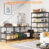 REIBII 71"H Wire Shelving Units,6 Tier Storage Shelves,Adjustable Detachable Storage Shelving Unit for Kitchen Laundry Pantry Garage Commercial