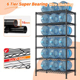 REIBII 71"H Wire Shelving Units,6 Tier Storage Shelves,Adjustable Detachable Storage Shelving Unit for Kitchen Laundry Pantry Garage Commercial