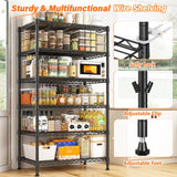 REIBII 71"H Wire Shelving Units,6 Tier Storage Shelves,Adjustable Detachable Storage Shelving Unit for Kitchen Laundry Pantry Garage Commercial