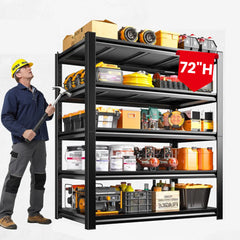 REIBII 72" H Heavy Duty Garage Shelving, Adjustable Storage Shelving Basement Shelving for Warehouse