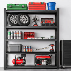 REIBII 5-Tier 72" H Garage Shelving, 3000LBS Adjustable Metal Shelving Unit, Storage Shelves For Warehouse, Basement & Industrial
