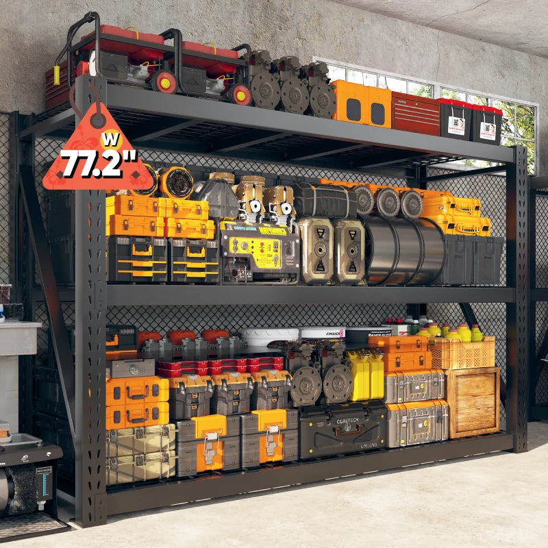 REIBII Steel Heavy Duty Shelving Adjustable Industrial Storage Racks S ...