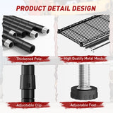 REIBII 58"W Adjustable Metal Wire Shelving Units, 1450 Lbs Wire Storage Shelves for Pantry Kitchen