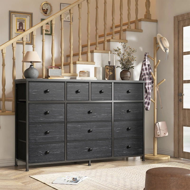 Reibii Extra Wide 39.4" 13-Drawer Dresser TV Stand, Metal Frame & Fabr Reibii Extra Wide 39.4" 13-Drawer Dresser TV Stand, Metal Frame & Fabr