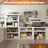 REIBII 5 Tier Laminated Metal Shelving Unit Adjustable Storage Utility Rack Heavy Duty Shelves for Kitchen Garage Pantry