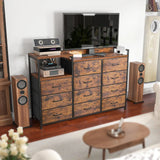 11 Drawers Large Dresser with Shelves for Bedroom,Living room