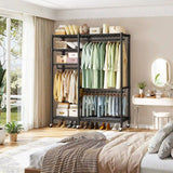 Raybee Heavy Duty Portable Closet, Wire Garment Rack on wheels, Adjustable Hanging Clothes Rack, For Bedroom