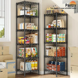 Reibii Metal Wire Rack Shelving for Small Space, 53"H x 15.8"W Adjustable Storage Rack for Kithcen Pantry Laundry
