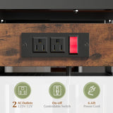 EnHomee 6-Tier Bakers Rack With Outlet, Microwave Stand With Storage Cabinet, Side Hooks & Utility Shelf For Kitchen