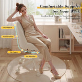 Vanity Chair with Wheels, Velvet Desk Chair, Armless Office Chair, Ergonomic Chair with Lumbar Support for Bedroom