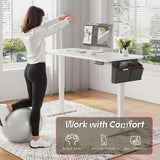 Electric Standing Desk, Sit to Stand Desk Adjustable Height, Stand Up Desk with Cable Management