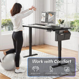 Electric Standing Desk, Sit to Stand Desk Adjustable Height, Stand Up Desk with Cable Management