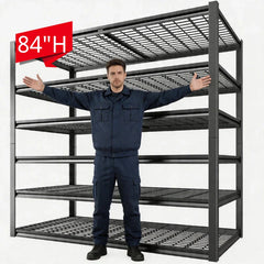 REIBII 55.2"W x 26"D 6-Tier Storage Shelves For Garage, 3500LBS Adjustable Heavy Duty Shelving Units for Basement, Warehouse, Workshop