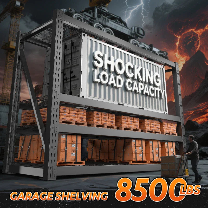 REIBII Steel Heavy Duty Shelving Adjustable Industrial Storage Racks S ...