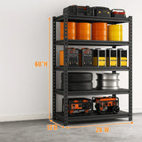 REIBII 28"W Shelving and Racking 1600 Lbs Adjustable Storage Shelving for Pantry,Garage and Storage Room.
