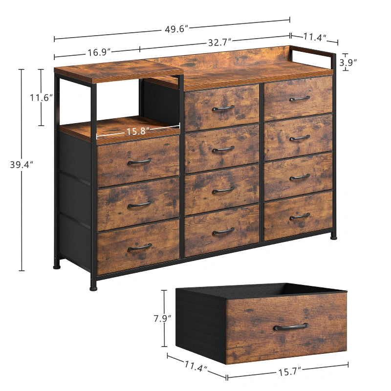 11 Drawers Large Dresser with Shelves for Bedroom,Living room Reibii 11 Drawers Large Dresser with Shelves for Bedroom,Living room Reibii