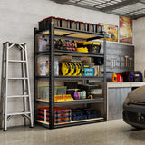 Reibii 40”W Storage Shelves, Heavy Duty Garage Shelving Load 2,500lbs , Metal Shelves for Pantry Kitchen Basement Closet