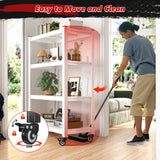 REIBII 59.8"H 4-Tier Rolling Metal Shelving Rack 530LBS Adjustable Shelving Units for Pantry, Kitchen, Basement