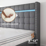 EnHomee 900LBS Upholstered Bed Frame,With 3 Storage Drawers,With Adjustable Headboard