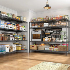 Reibii 55.5W Wire Shelves, 2560lbs Heavy Duty Metal Shelving Units, Adjustable Storage Rack for Garage Kitchen pantry